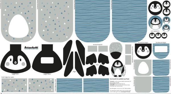 Tierbeutel Pinguin by Käselotti Panel ca. 75cm 